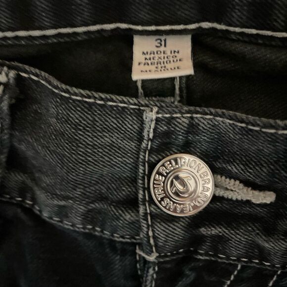 True Religion  Basic Straight World Tour 5 Pocket Denim Blue Jeans Men's Sz 31 - Picture 4 of 10